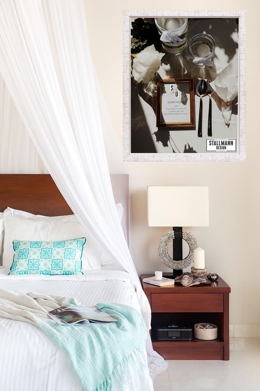 Stallmann Design Bilderrahmen my Frames 35x100 cm weiss gewischt Rahmen fuer Dina 4 und 60 andere Fo