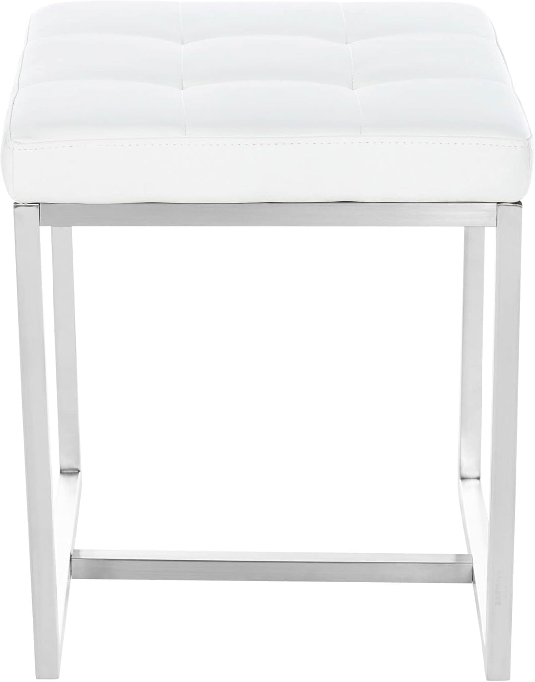 CLP 2er Set Edelstahl-Sitzhocker Barci Kunstleder I Moderne Hocker Mit Hochwertiger Polsterung Und B
