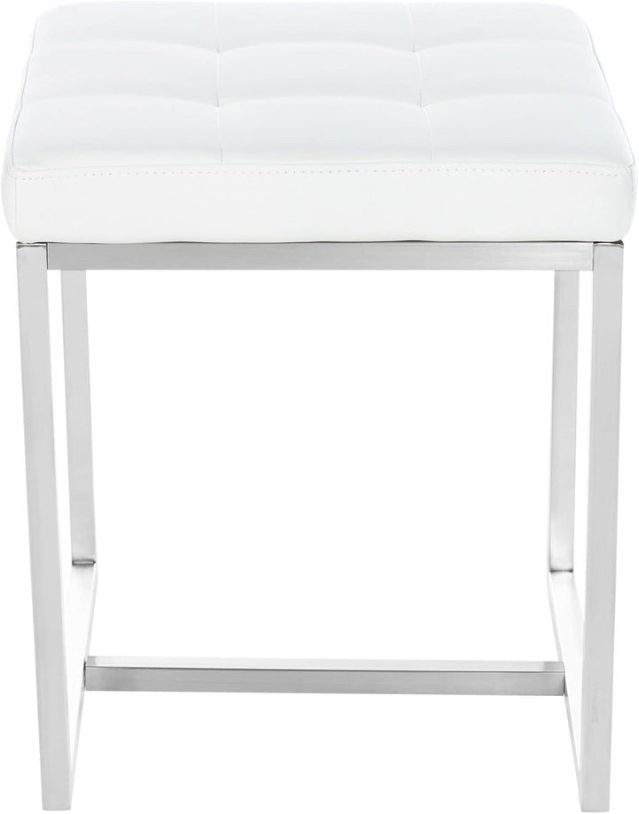 CLP 2er Set Edelstahl-Sitzhocker Barci Kunstleder I Moderne Hocker Mit Hochwertiger Polsterung Und B
