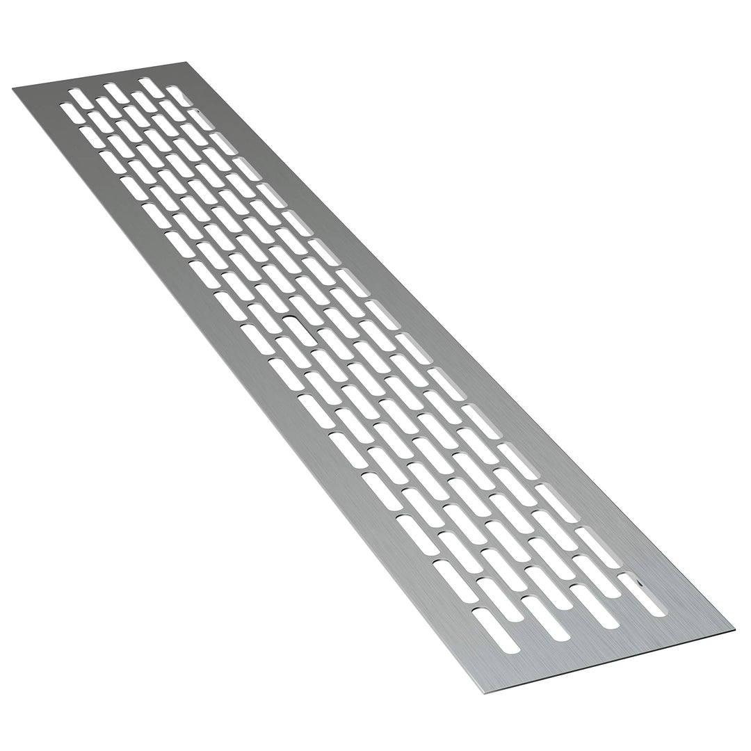 sossai® Aluminium Lüftungsgitter - Alucratis (1 Stück) | Rechteckig - Masse: 44 x 8 cm | Farbe: Alum