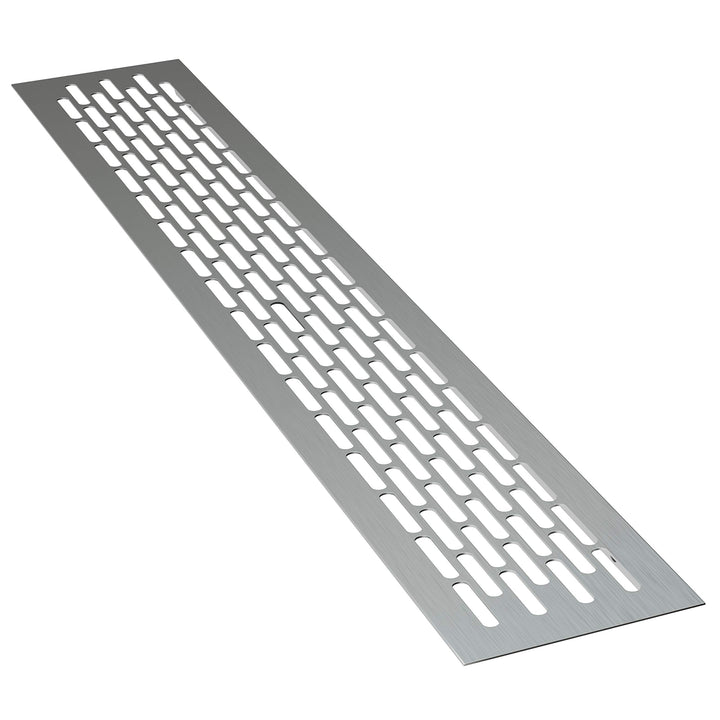sossai® Aluminium Lüftungsgitter - Alucratis (1 Stück) | Rechteckig - Masse: 44 x 8 cm | Farbe: Alum