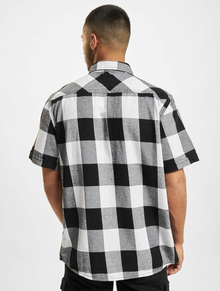 Brandit Check Shirt Herren Kurzarm Single Hemd XXL Weiss-schwarz, Single Hemd XXL Weiss-schwarz