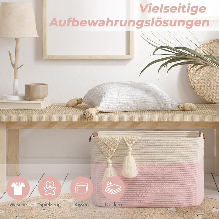 danpinera Aufbewahrungskorb, 50L Körbe, Korb Aufbewahrung für Baby Spielzeug, Aufbewahrungskorb Gros