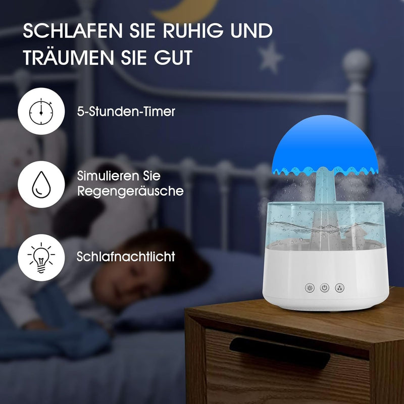 Luftbefeuchter, Raumbefeuchter, Humidifier 450 ml, Luftbefeuchter schlafzimmer, Wolkenluftbefeuchter