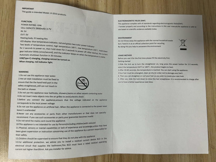 Kabelloser Haarglätter und Lockenwickler 2 in 1, Mini Haarglätter Und Lockenstab mit USB-C Aufladung