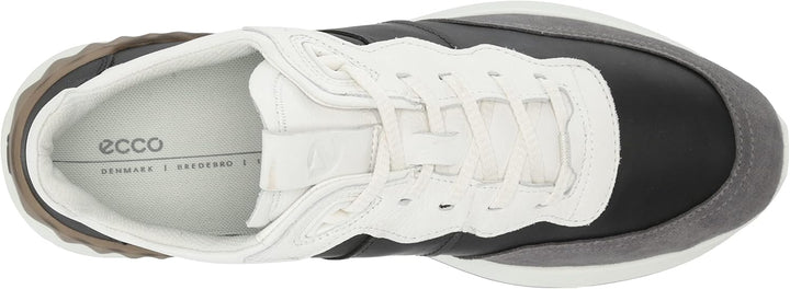 ECCO Herren Astir Retro Sneaker 41/41.5 EU Magnet Schwarz Hellweiã Vetiver, 41/41.5 EU Magnet Schwar