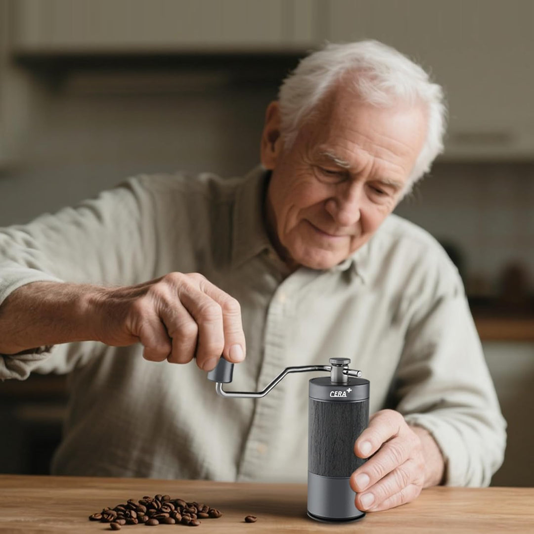 manuelle Kaffeebohnenmühle, professionelle kleine kaffeemühle manuell, mit 90 einstellbaren Einstell