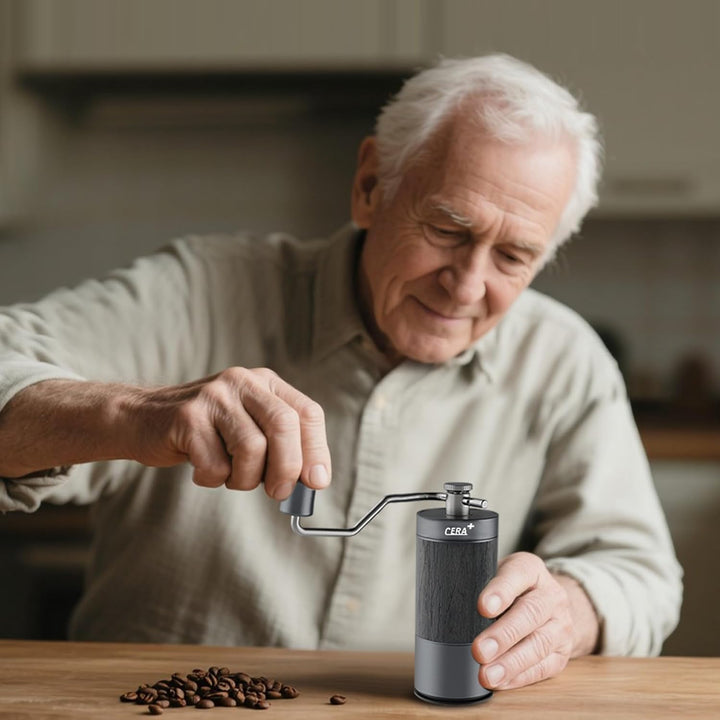 manuelle Kaffeebohnenmühle, professionelle kleine kaffeemühle manuell, mit 90 einstellbaren Einstell