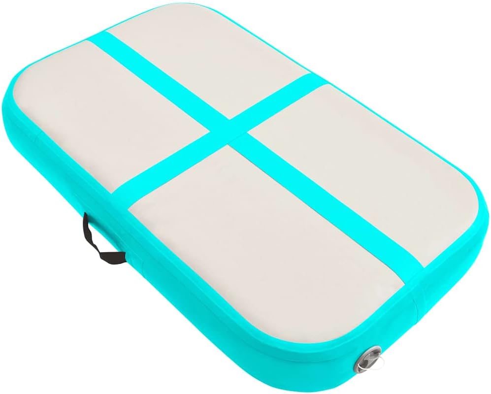 Aufblasbare Gymnastikmatte mit Pumpe 60x100x15 cm PVC Grün