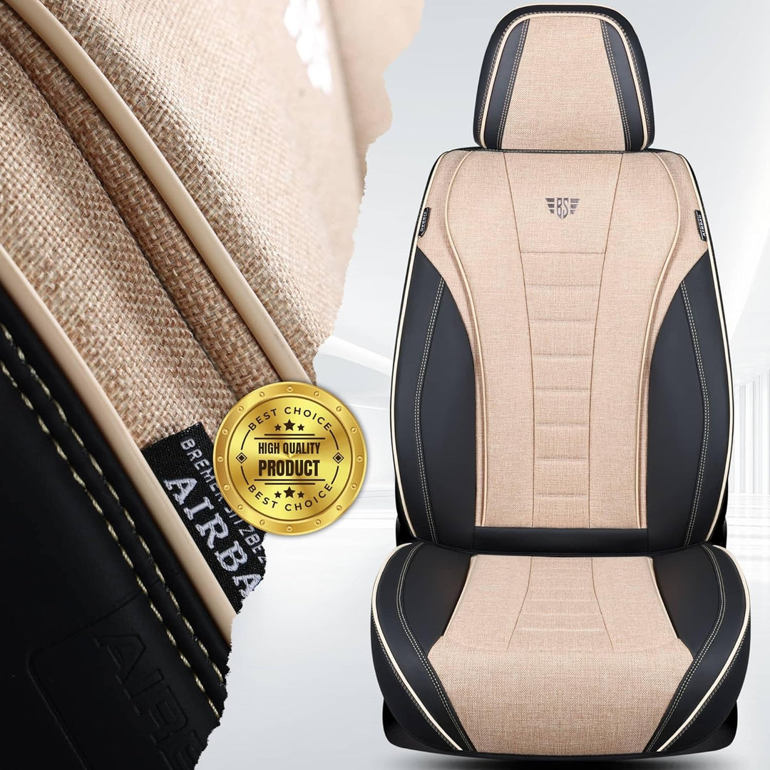 Schonbezüge Sitzbezüge für VW T7 Multivan Bj ab 2021 in Schwarz/Beige NL3