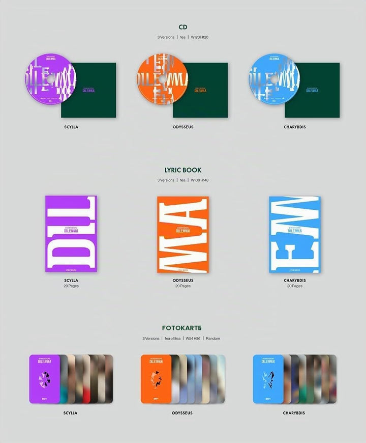 ENHYPEN - DIMENSION : DILEMMA Album+Pre-Order Benefit+Folded Poster+Extra Photocards Set (CHARYBDIS