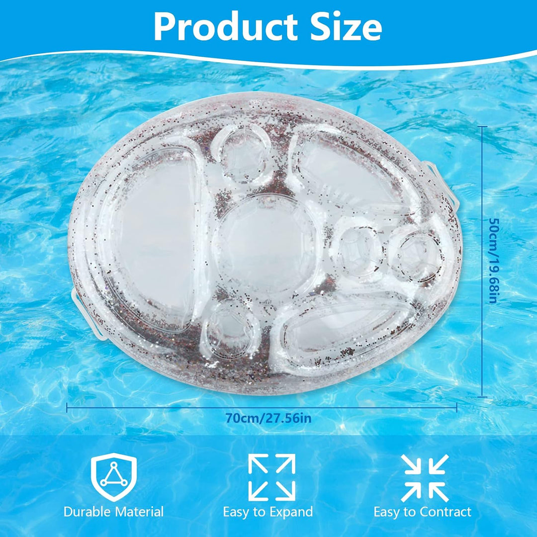 Aufblasbarer Getränkehalter 2 in1 Getränke und Snackhalter 8 Löcher Pool Getränkehalter Floating Auf