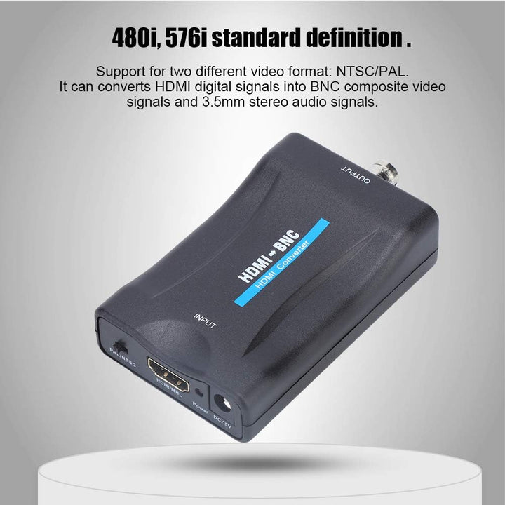 HDMI-zu-BNC-Konverter, Koaxialkabel-Adapter für Fernseher, Videokonverter Mit 3,5-Mm-Osignal-Adapter