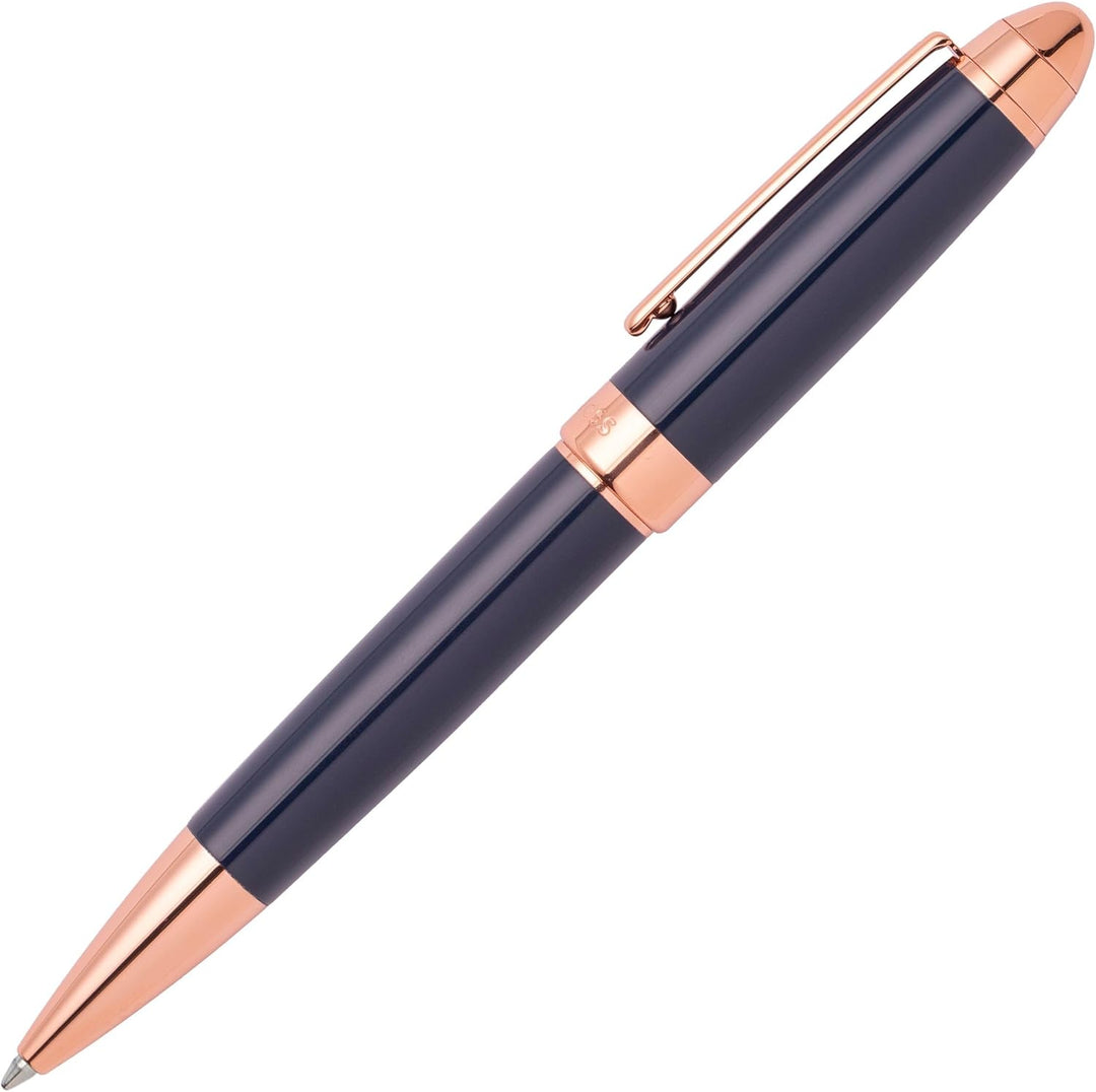 Hugo Boss Kugelschreiber Icon Camel/Chrome aus Messing hergestellt, Farbe: Blau, Abmessungen: 12 x 1