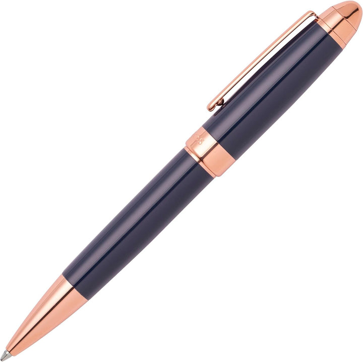Hugo Boss Kugelschreiber Icon Camel/Chrome aus Messing hergestellt, Farbe: Blau, Abmessungen: 12 x 1
