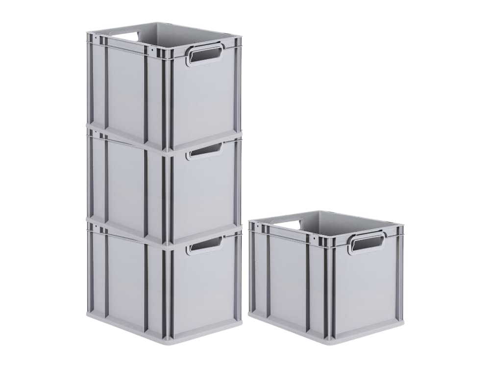 PROREGAL SuperSparSet 4x Eurobox NextGen Grip | HxBxT 32x30x40cm | 30 Liter | Griffe offen | Glatter