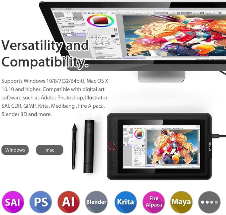 XP-PEN Artist 13.3 Pro - 13,3 Zoll Full-Laminiertes IPS-Display Dial Button & Express Keys für Kunst