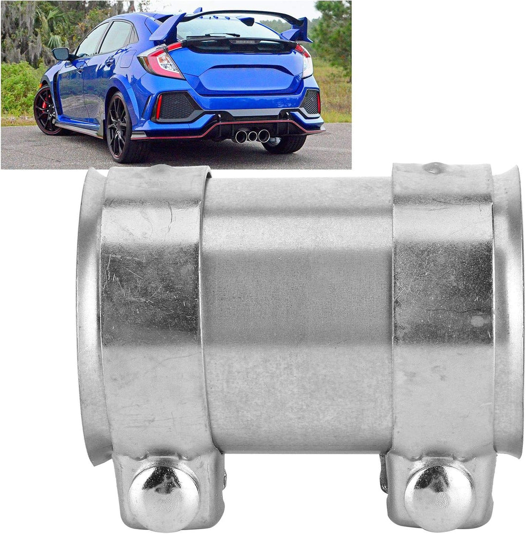 Keenso Auto Auspuffschelle, Universal Auto 76mm Edelstahl Auspuffschelle Auto Auspuff Doppelschelle