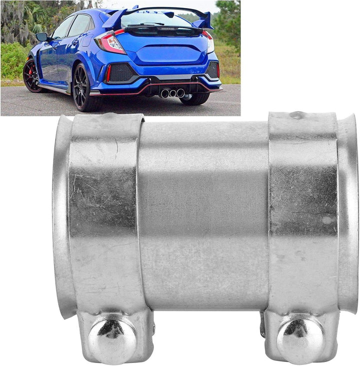Keenso Auto Auspuffschelle, Universal Auto 76mm Edelstahl Auspuffschelle Auto Auspuff Doppelschelle