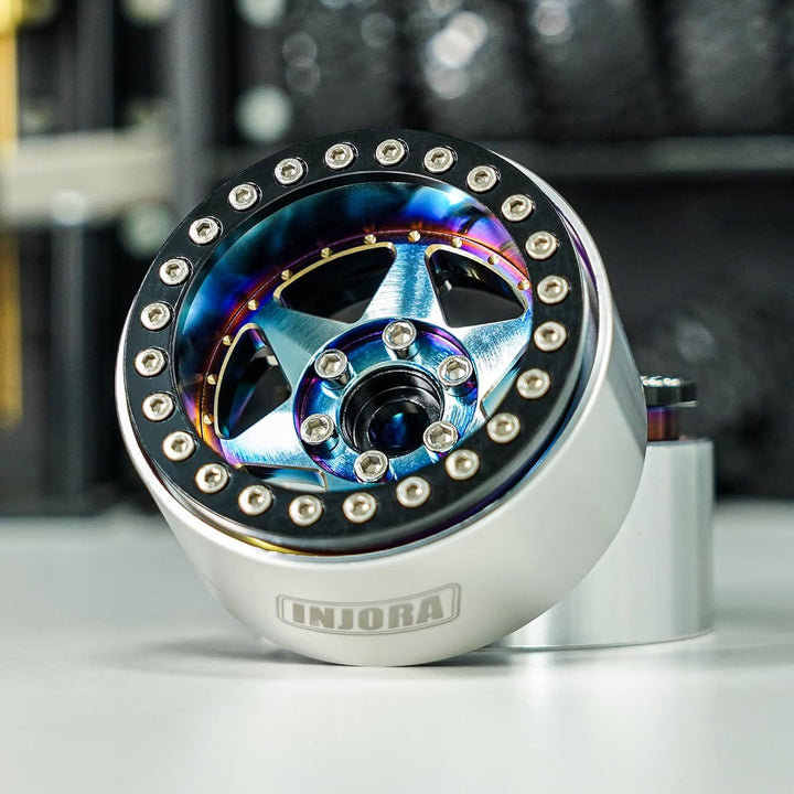 INJORA 1.9" Beadlock Felge - 143g Super Heavy Messing & Aluminium Deep Dish Felge für 1/10 RC Crawle