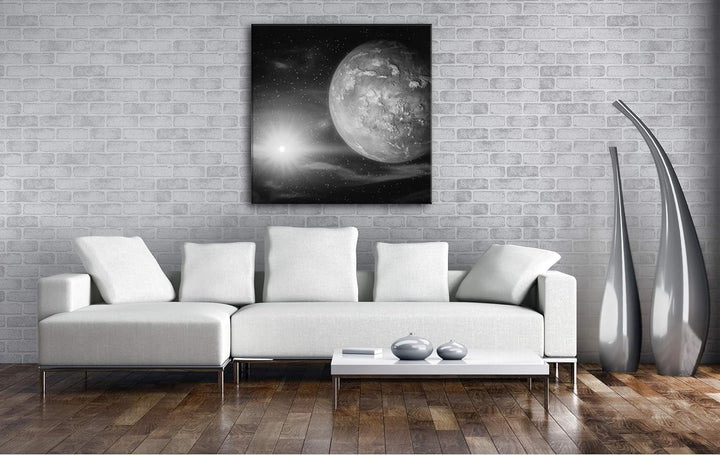 deyoli Dark Planet Mars in unserem Sonnensystem Format: 70x70 Effekt: Schwarz&Weiss als Leinwandbild