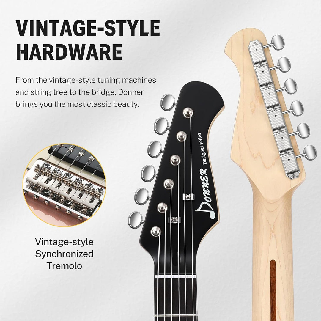 Donner E-Gitarren Set Full Size, HSS Spule Geteilte Pickups, 39 Zoll Solid Body ST Gitarre Anfänger