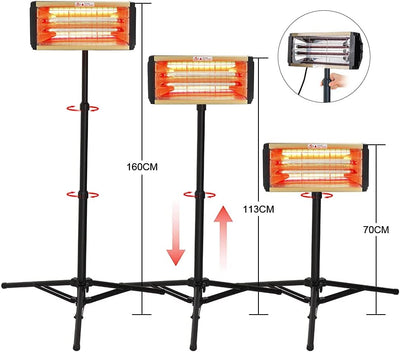 DATOUBOSS Lacktrockner Infrarot mit Ständer Trockner Strahle mit 2000 W, 2 Strahler, Farbtrocknungs