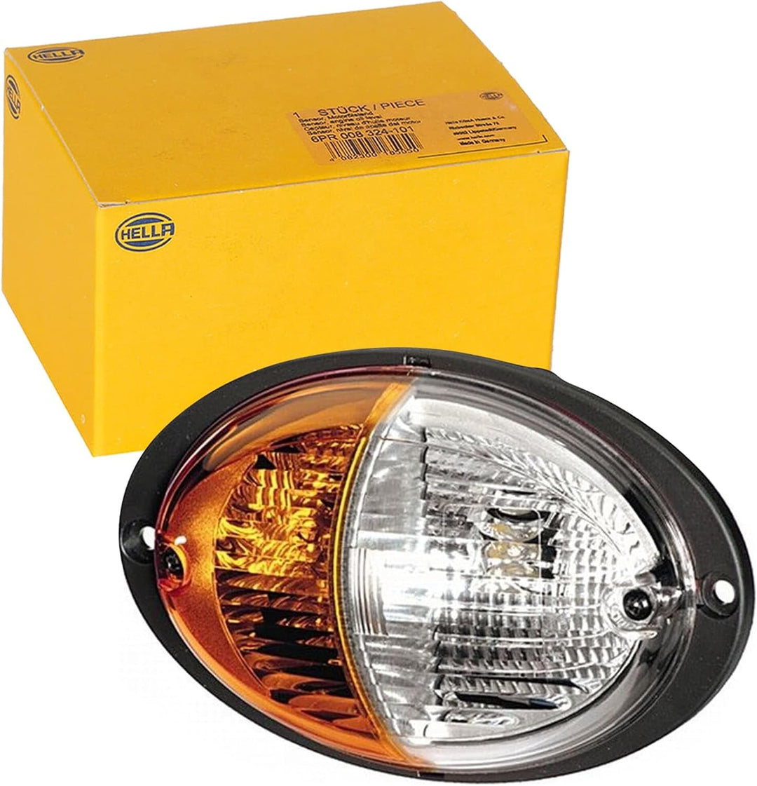 HELLA - Blinkleuchte - Agroluna - Halogen - 12V - Einbau/Schraubanschluss - Lichtscheibenfarbe: gelb