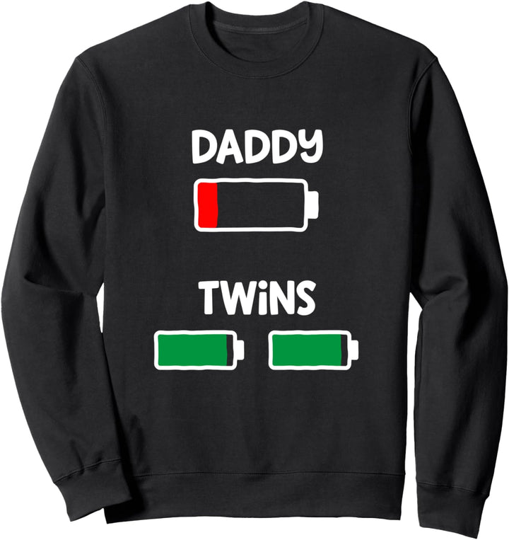 Papa von Zwillingen - Batterie schwach. Retro Sweatshirt