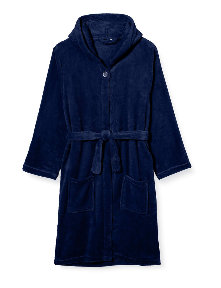 Playshoes Unisex Kinder Fleece-Bademantel Morgenmantel 98-104 marine, 98-104 marine