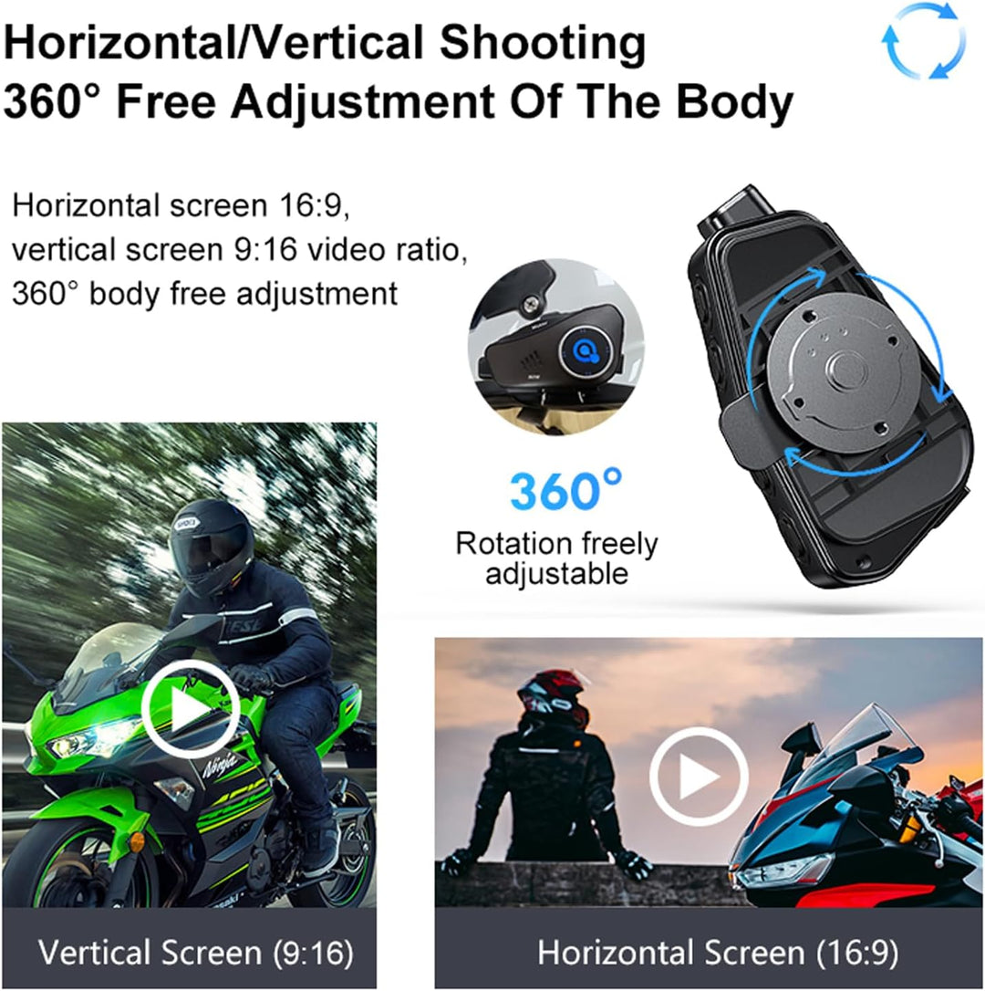 Motorrad Helm Headset Bluetooth mit 1080P Kamera Intercom Motorrad Gegensprechanlage Fahrrad Kommuni