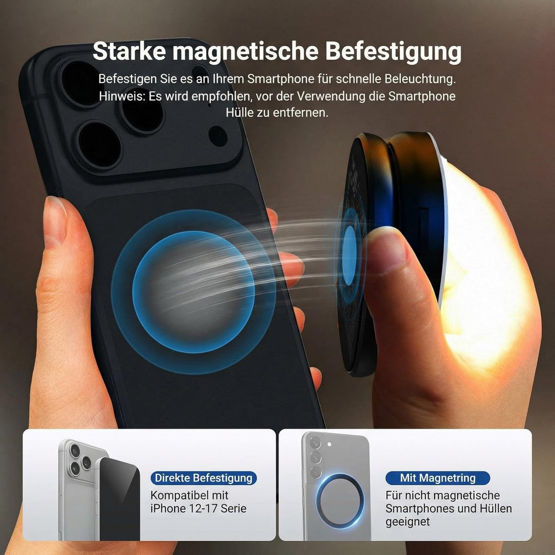 NEEWER Basics Magnetisches Selfie Licht Handy kompatibel mit MagSafe iPhone, 2W zweifarbiges kleines