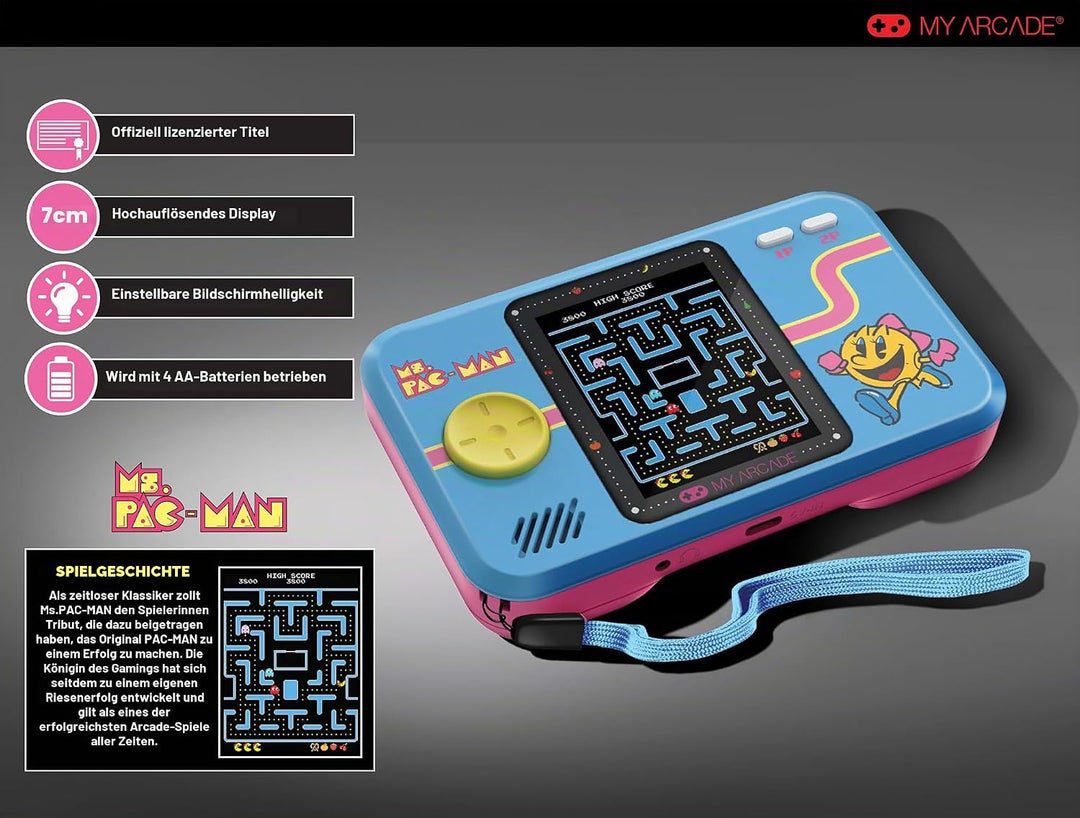 Console de jeu rétrogaming - Atari - Pocket Player PRO Ms. Pac-Man - Ecran 7cm Haute Résolution Frau