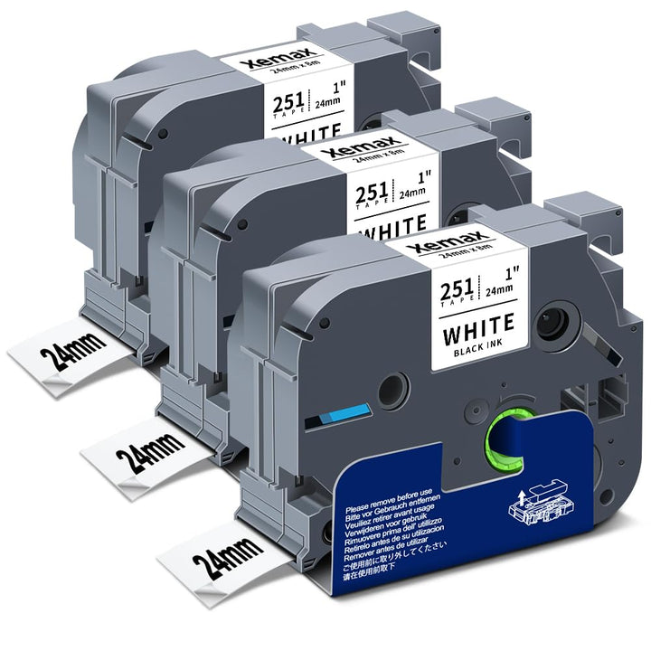 3x XemaX Kompatibel für Brother TZe-251 24mm Schriftband Brother P-Touch Bänder Ersatz für TZe 251 T
