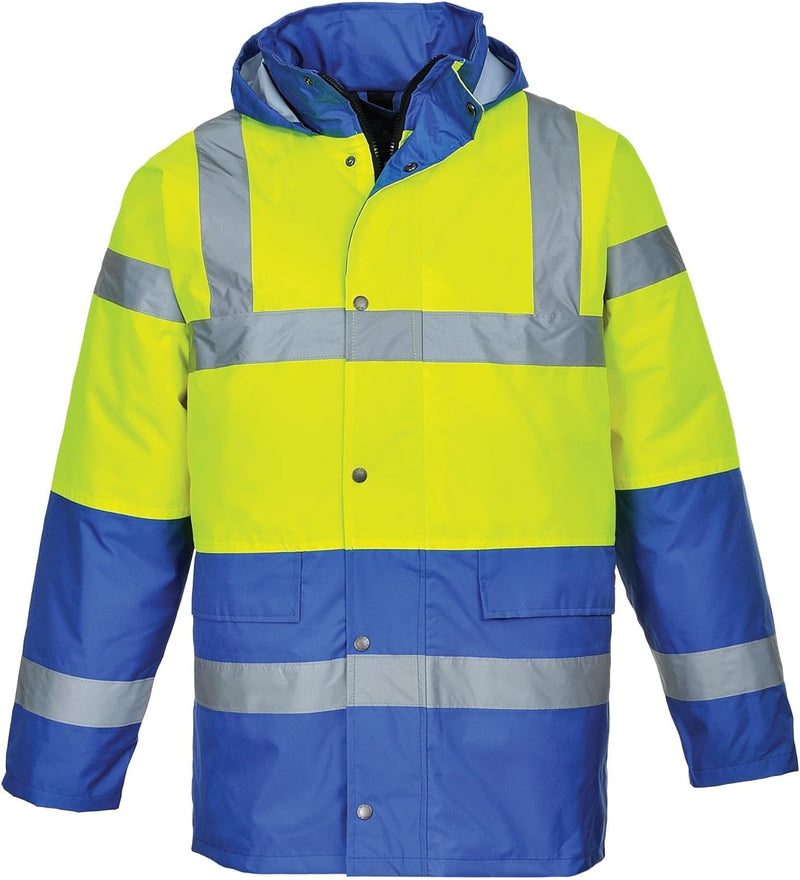 Portwest Warnschutz Kontrast Traffic-Jacke, Grösse: M, Farbe: Gelb/Royal, S466YRBM Yellow/Royal Blue