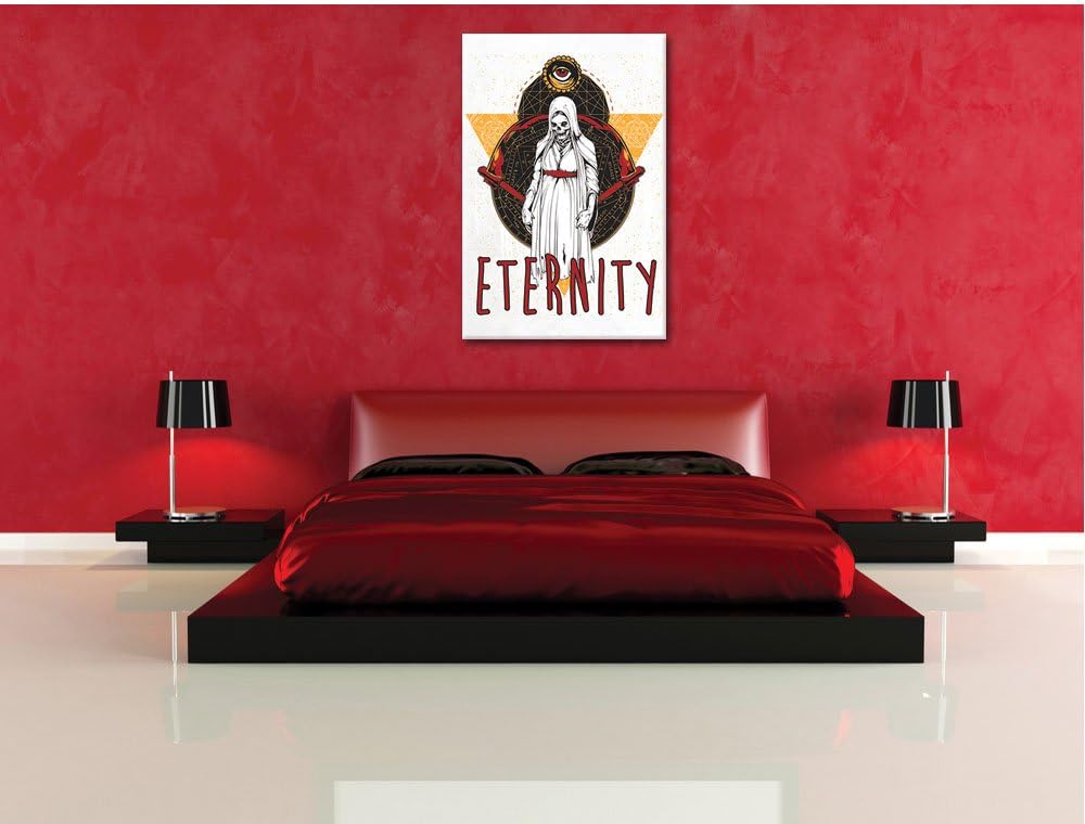Pixxprint All for Eternity White Bild auf Leinwand, XXL riesige Bilder fertig gerahmt mit Keilrahmen