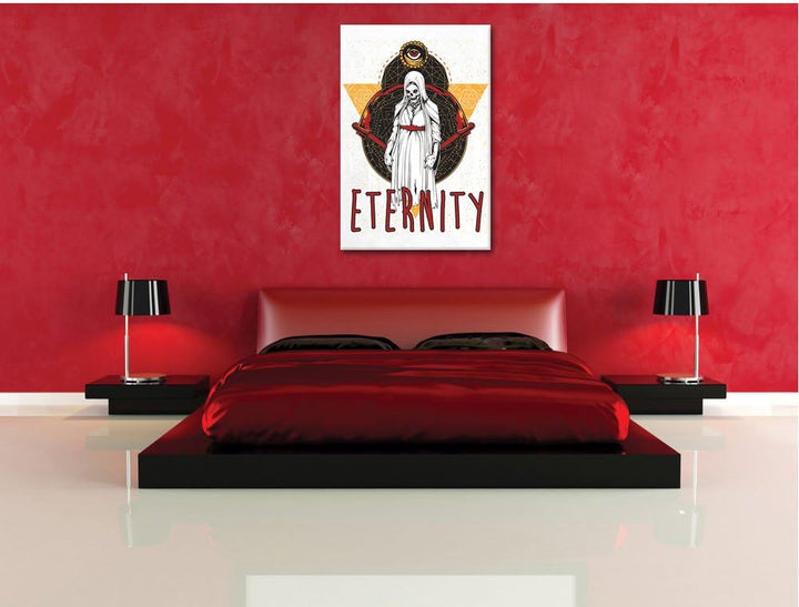 Pixxprint All for Eternity White Bild auf Leinwand, XXL riesige Bilder fertig gerahmt mit Keilrahmen