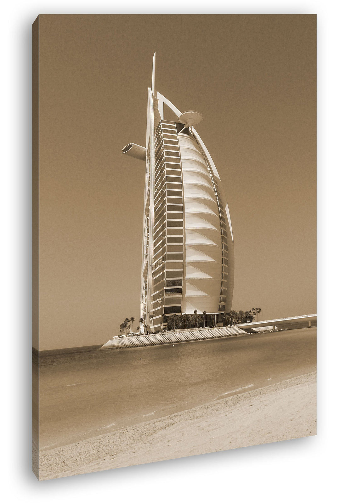 deyoli gigantisches Gebäude in Dubai Format: 60x40 Effekt: Sepia als Leinwandbild, Motiv fertig gera