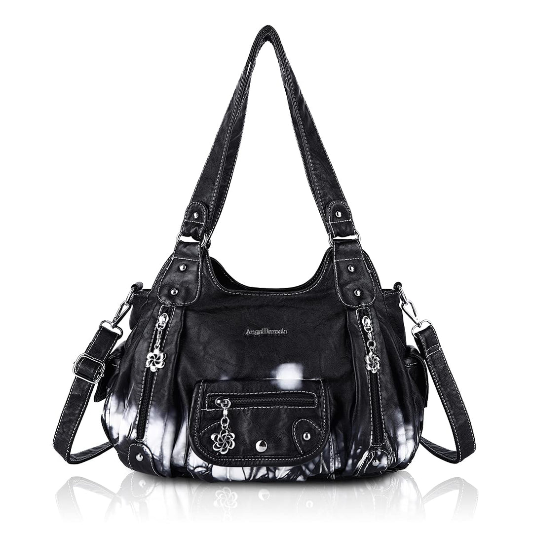 Angel Barcelo Damen Geldbörsen und Handtaschen PU Leder Umhängetasche Mode Hobo Taschen für Mädchen