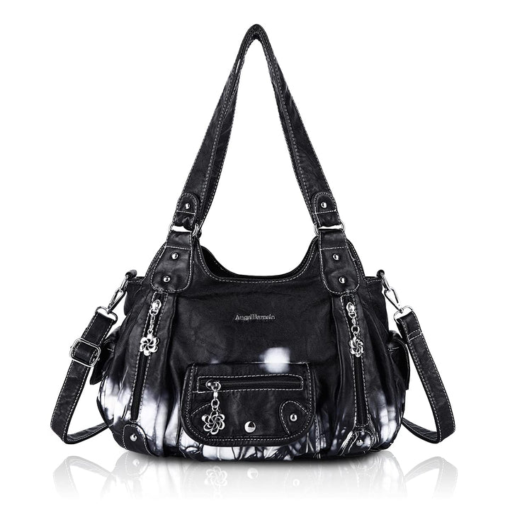 Angel Barcelo Damen Geldbörsen und Handtaschen PU Leder Umhängetasche Mode Hobo Taschen für Mädchen
