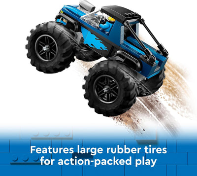 LEGO Creator 3in1 Tieflader mit Hubschrauber, Fahrzeuge-Set & City Blauer Monstertruck, Offroad-Auto