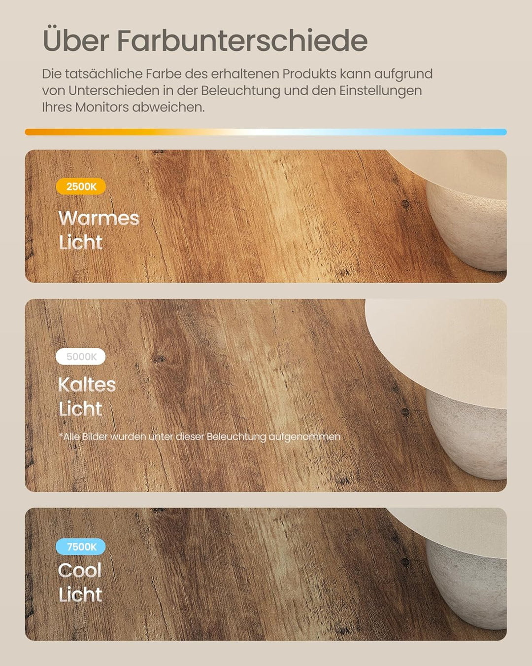 VASAGLE Beistelltisch, Sofatisch, Kleiner runder Tisch für Wohnzimmer, Nachttisch für kleine Räume,