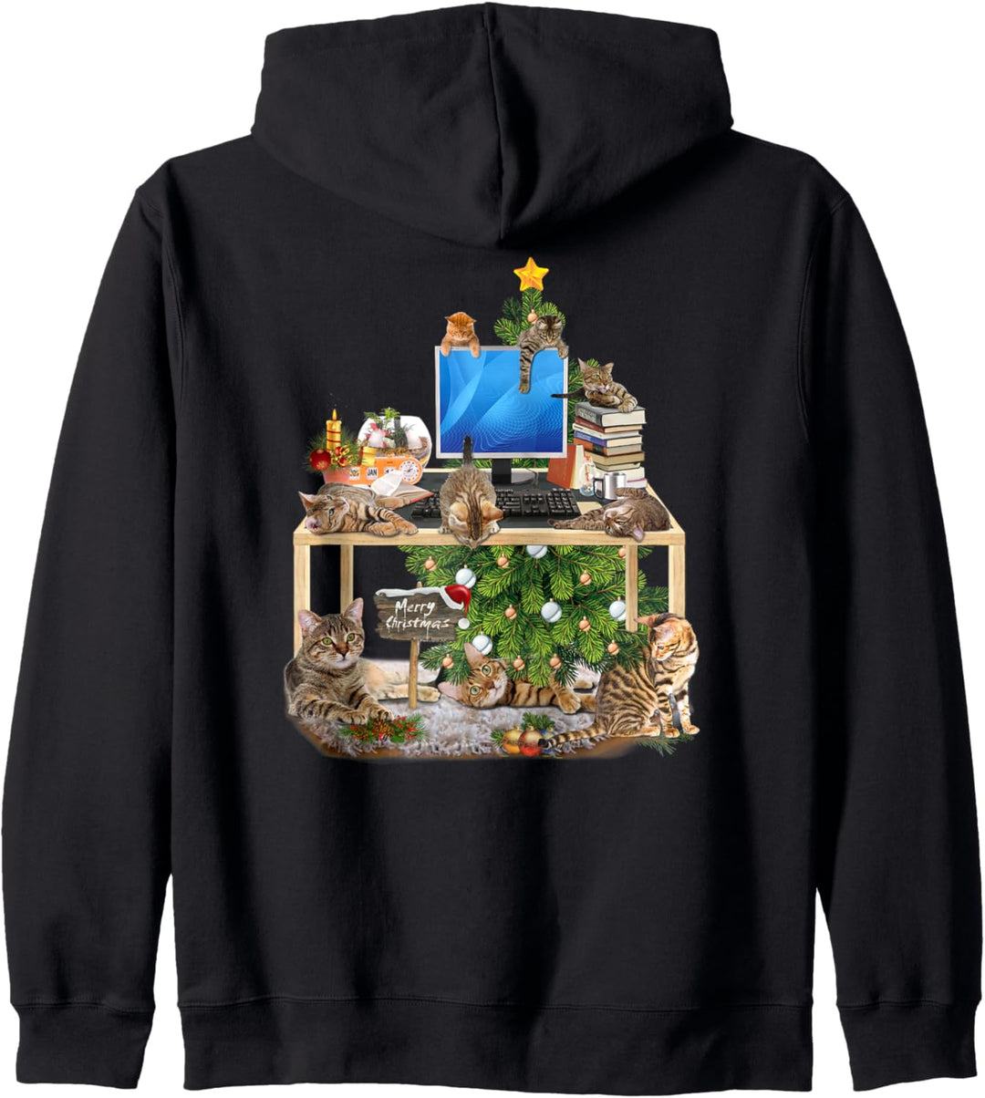 Christmas – Working from Home Cat Design Kapuzenjacke