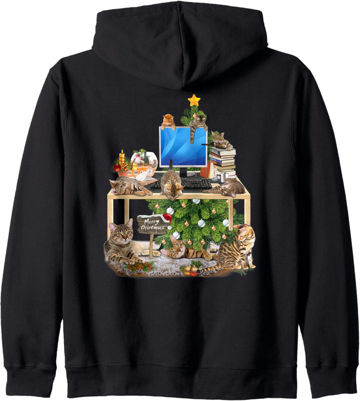 Christmas – Working from Home Cat Design Kapuzenjacke