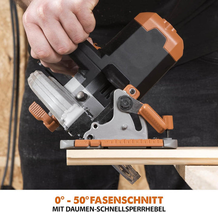 Evolution Power Tools R165CCS Li Akku-Kreissäge mit Mehrzweck-Schneide – 165 mm TCT-Sägeblatt im Lie