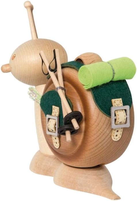 Drechslerei Kuhnert - Rauchschnecke / Räucherfigur - Sunny "Wanderschnecke" - Höhe: ca 15cm - Made i