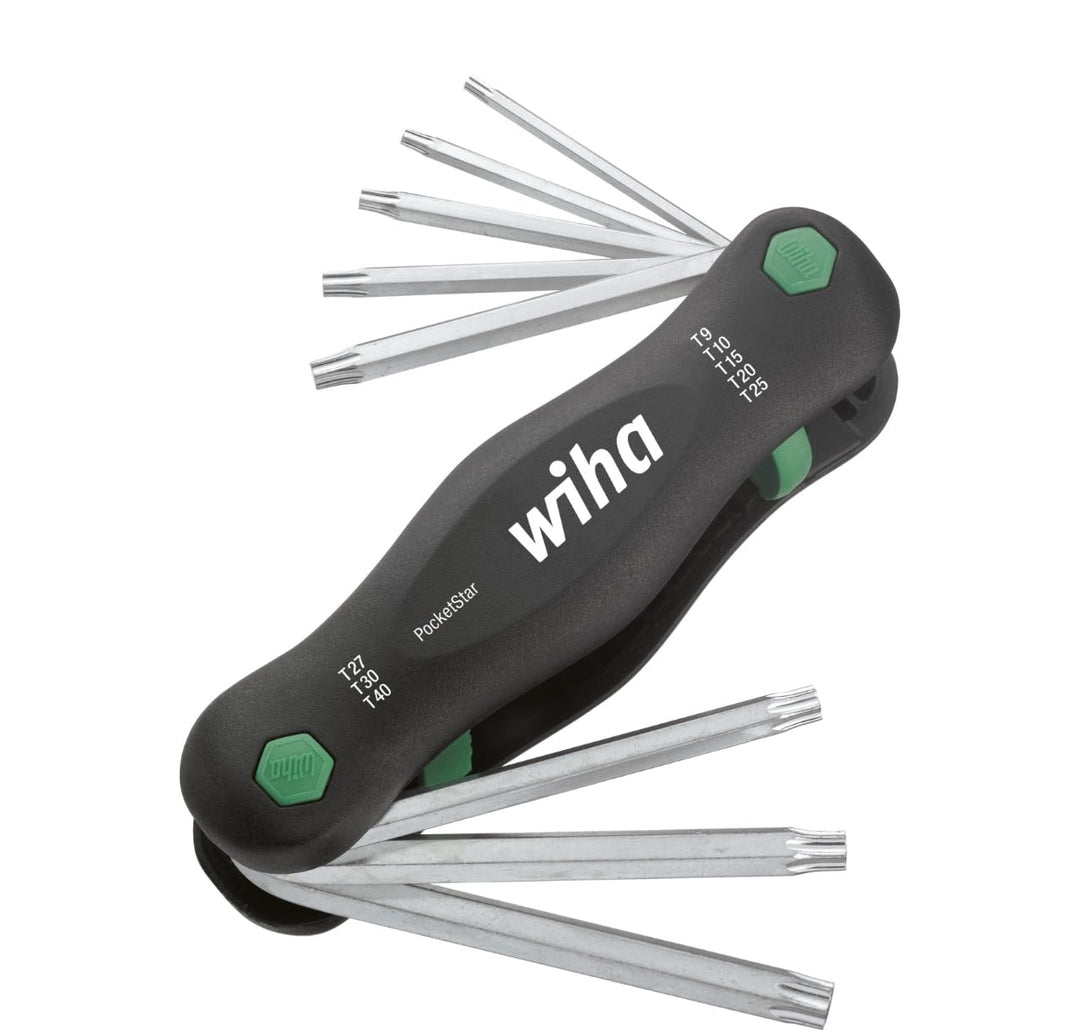 Wiha Multitool PocketStar® TORX 8-tlg., per Tastendruck schneller Zugriff, als Längs- und Quergriff