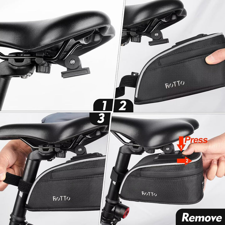 ROTTO Fahrrad Satteltasche Fahrradtasche Sattel mit Schnellspanner für Rennrad Mountainbike 1.5L