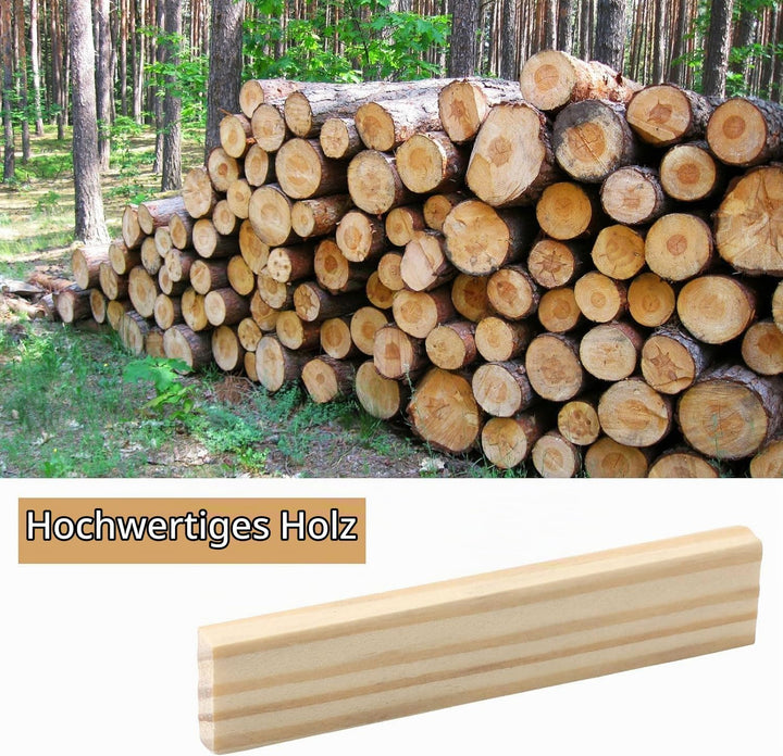 KQDRAVINE 100 Stück bastelholz klötzchen, 100 x 20 x 7mm Holzbausteine Bastelklötzchen holzklötze Ho