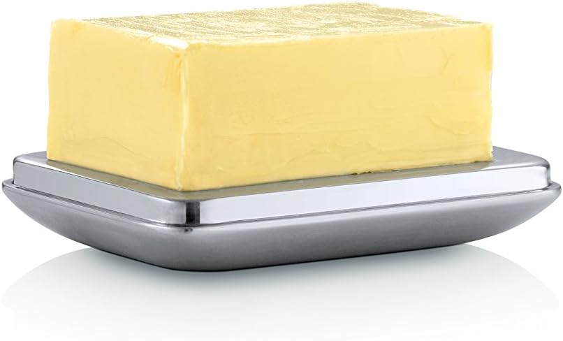 blomus -BASIC- Butterdose Edelstahl matt, 125 g Butter, 63637 S Single, S Single
